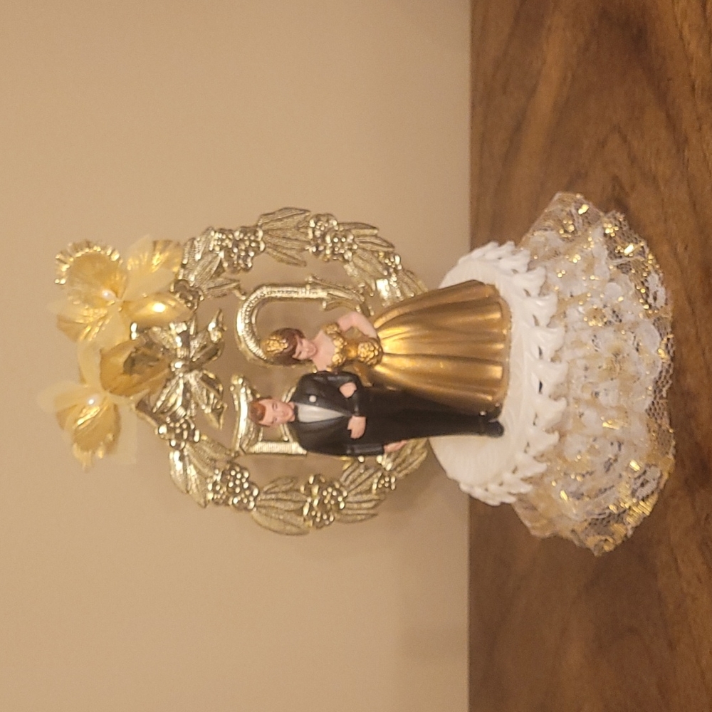 50th Anniversary Of Wedding -  Cake Topper  - Vintage